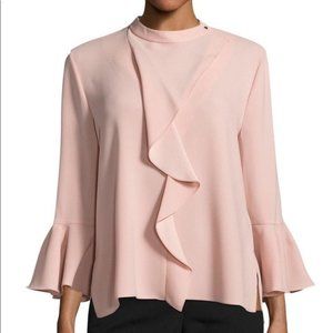 BCBGMaxAzria Pink Ruffle Blouse Size S